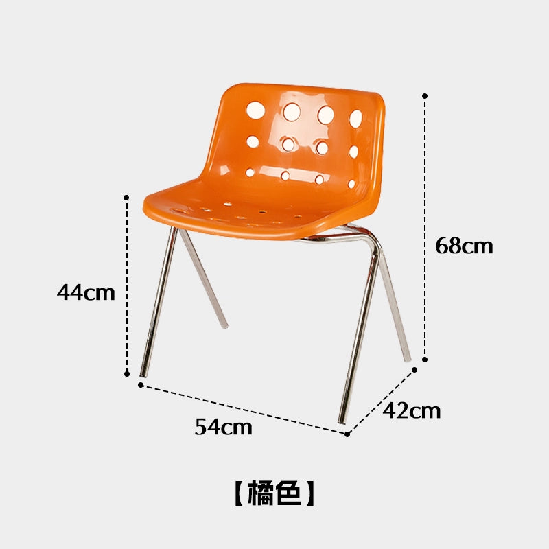 Mittelalterlicher Esszimmerstuhl mit Loch, Käsestuhl, koreanischer Ins-Caféstuhl, Haushaltshocker mit Kunststoffrückenlehne 