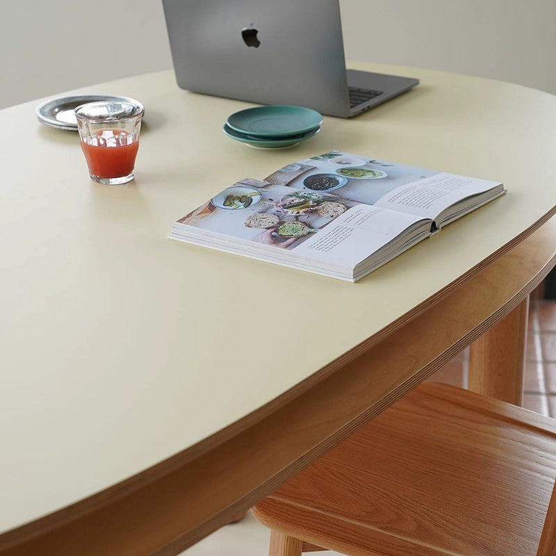 Mittelalterlicher Esstisch aus Massivholz Kreativer Designer Doppelschichtiger ovaler Schreibtisch Nordic Ocean Board Schreibtisch 