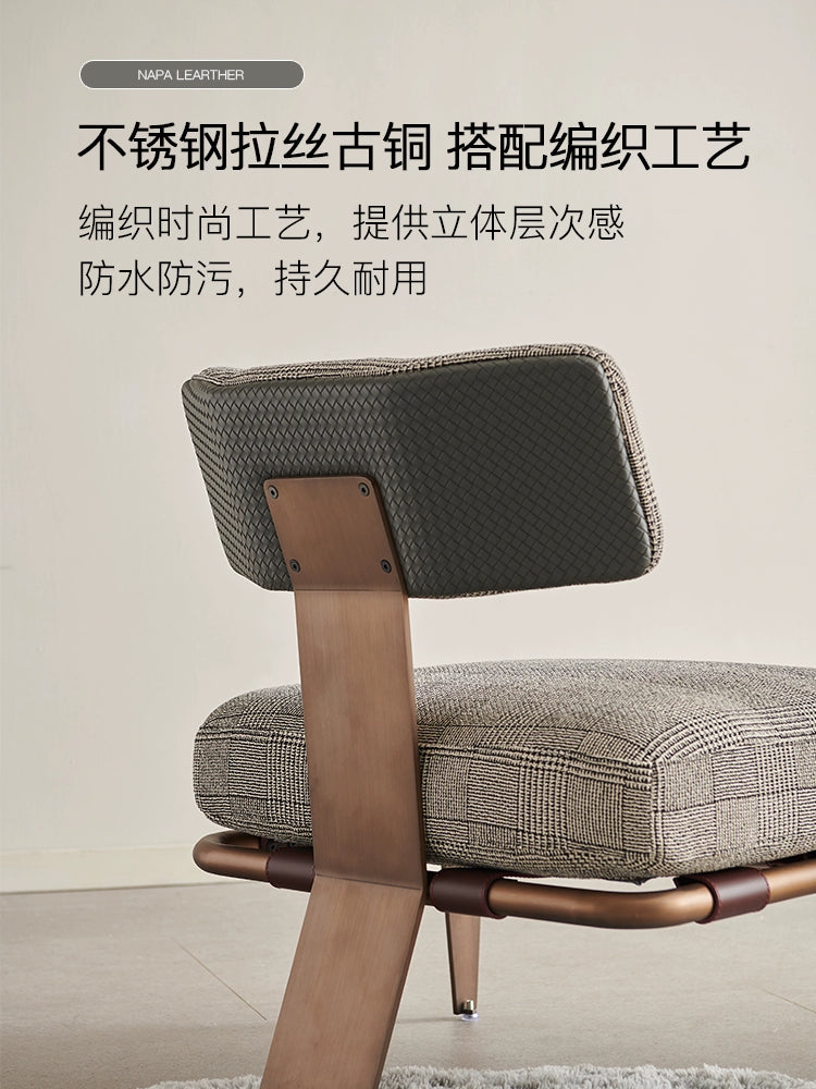 Modern Simple Single Sofa Internet Celebrity Designer Small Apartment Home Balcony Fabric Leisure Chair Saddle Leather Single Chair