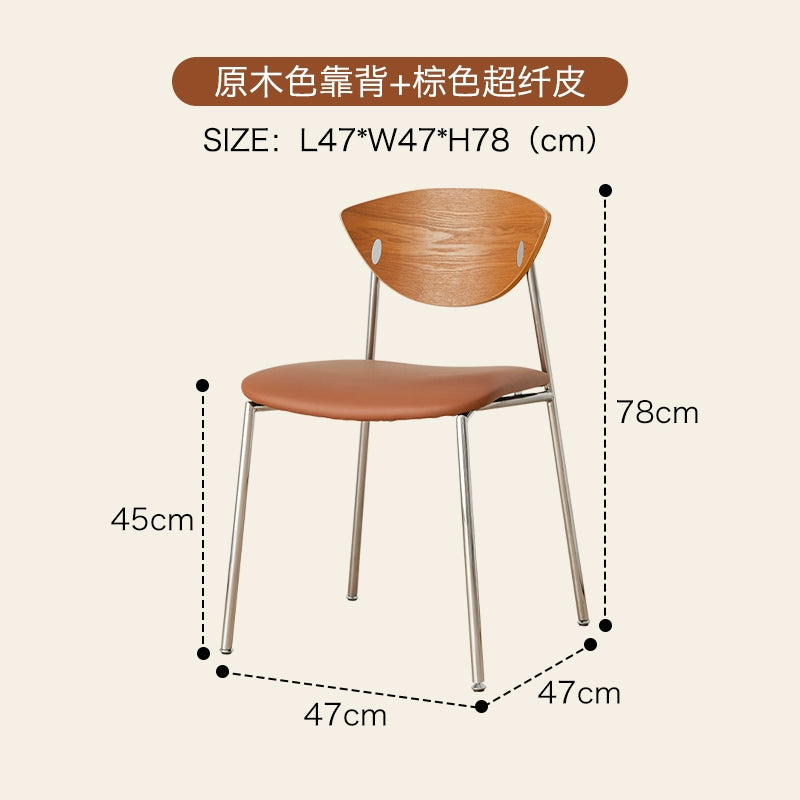 Vogelstuhl Nordischer mittelalterlicher Esszimmerstuhl einfacher Café-Stuhl aus Massivholz mit Rückenlehne kleiner Schreibtischstuhl für Wohnungen 