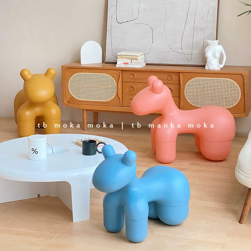 Pony Stuhl Cartoon Kinder Niedriger Hocker Kreative Tier Schuhwechselhocker Internet Prominente Ins Nordic Hocker Hause 