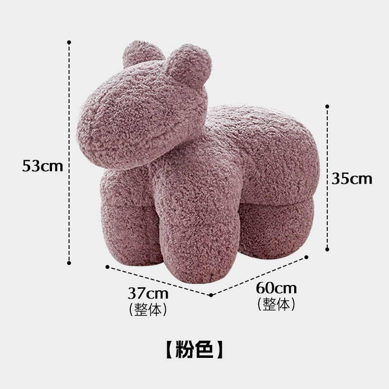 Lammwolle Pony Stuhl Ins PopularStyle Einzelsofa Stuhl Freizeit Niedriger Hocker Haushalt Tier Hocker Ornament 
