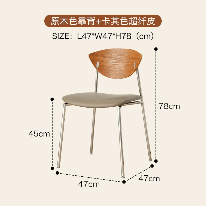 Vogelstuhl Nordischer mittelalterlicher Esszimmerstuhl einfacher Café-Stuhl aus Massivholz mit Rückenlehne kleiner Schreibtischstuhl für Wohnungen 