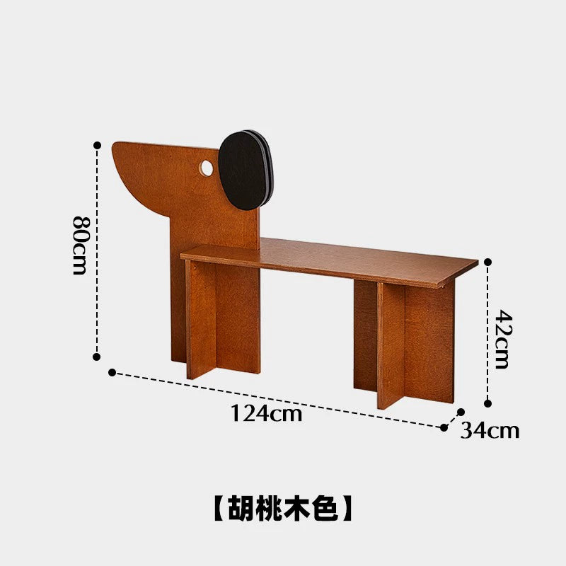 Puppy Bench Kreativer Doppelstuhl Massivholz Mittelalterlicher Nachttischhocker Kunststudio Schuhwechselhocker Freizeit 