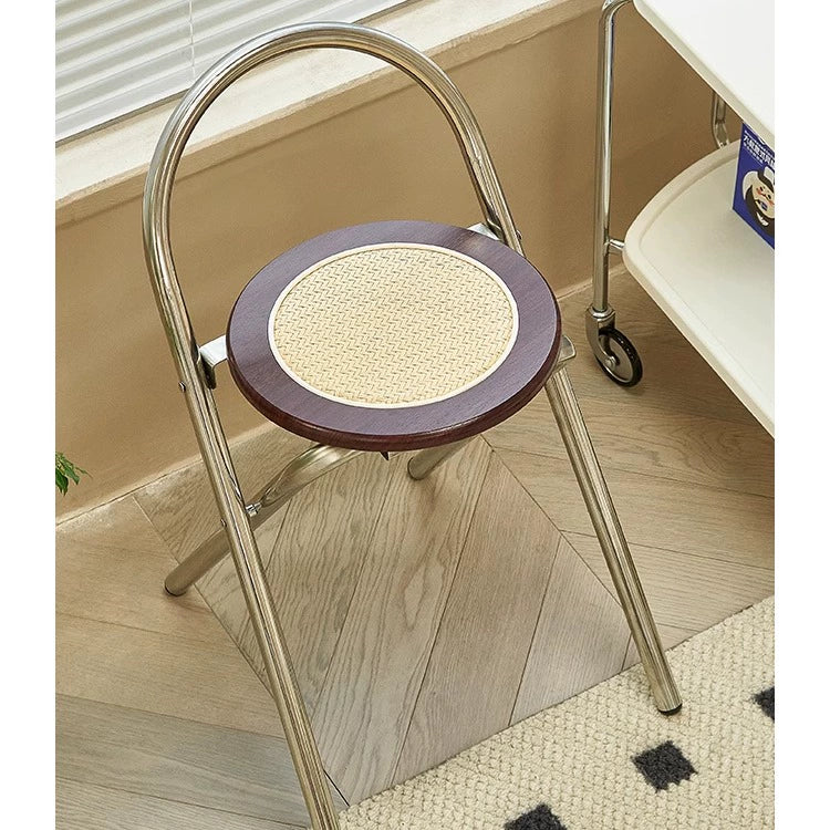 Rattan klapp esszimmer stuhl haushalt balkon lässig massivholz hocker kleine wohnung ins stil retro stuhl 