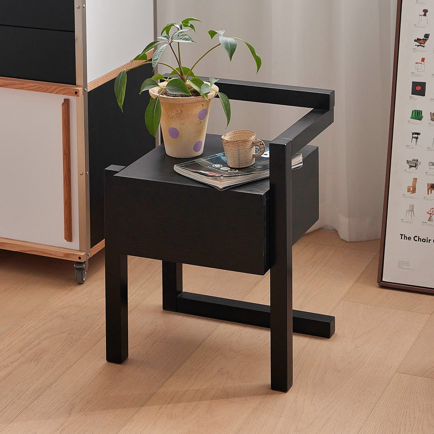 Massivholz mittelalterlichen Nachttisch einfache kreative Designer Sofa Seite Schrank Haushalt Ins Popularstorage Rand 