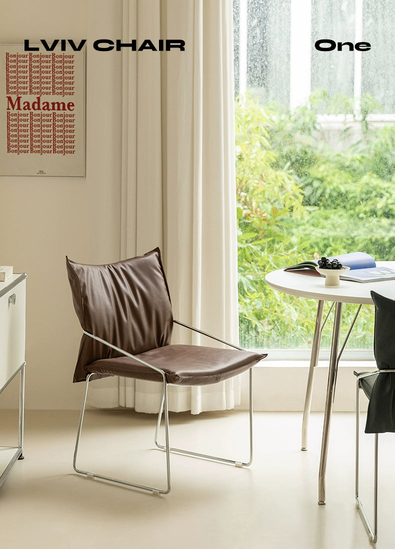 Medieval Light Luxury Dining Chair Einfacher Büro-Freizeit-Computer-Rückenstuhl Weiche Tasche Kleine Wohnung Einzelstuhl 