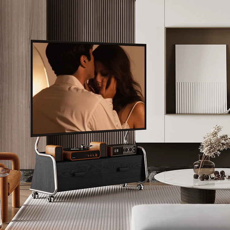 Abnehmbarer TV-Ständer, vom Boden bis zur Decke, nordischer mittelalterlicher Monitor-Universalaufhänger mit Radschloss 