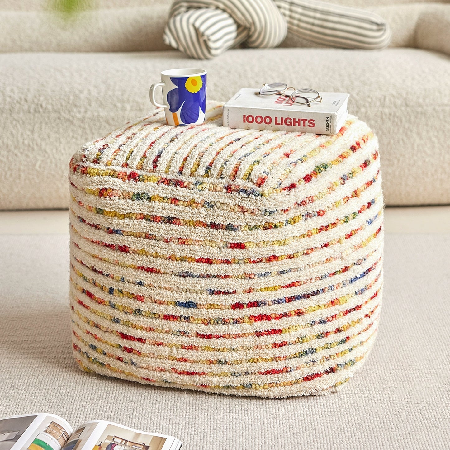 Lazy Sitting Pier Lesekissen auf dem Boden Indien Importiert Balkon Futon Handgewebt Tatami 