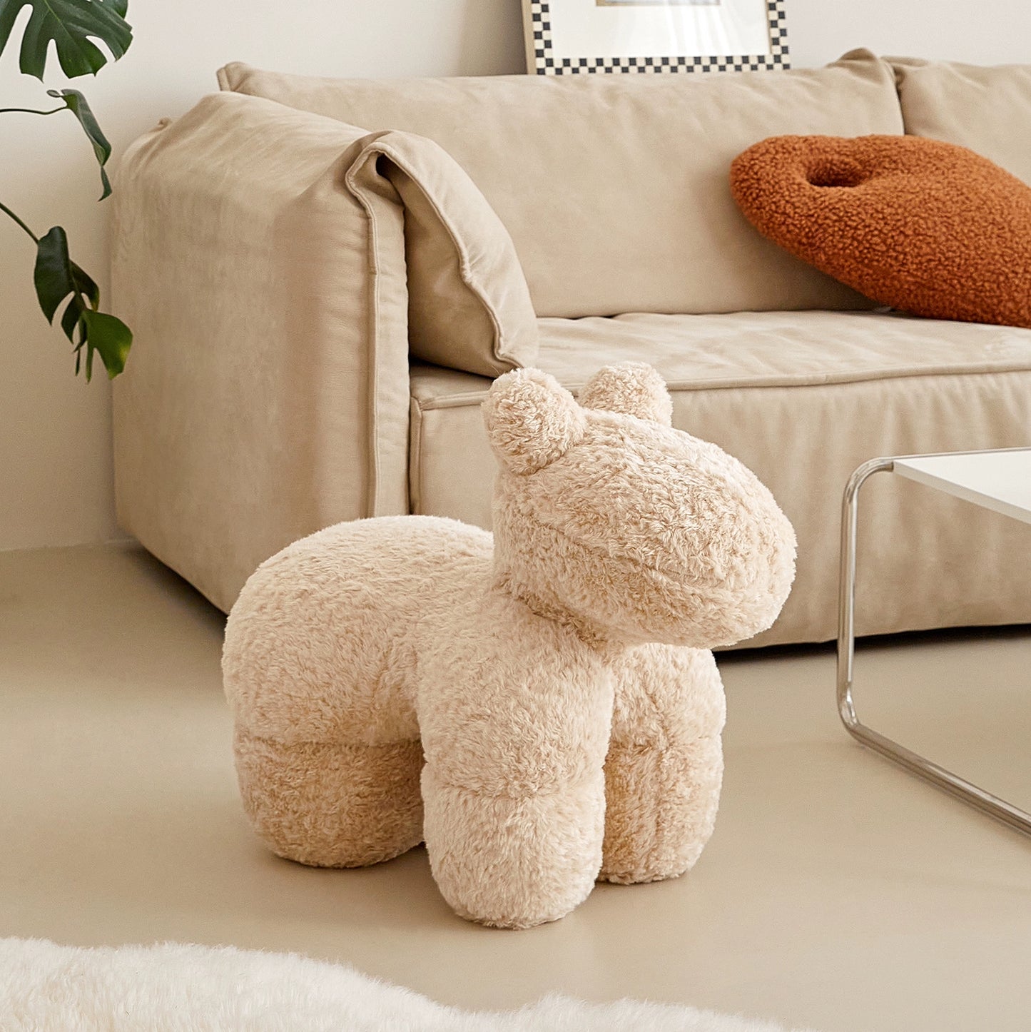 Lammwolle Pony Stuhl Ins PopularStyle Einzelsofa Stuhl Freizeit Niedriger Hocker Haushalt Tier Hocker Ornament 