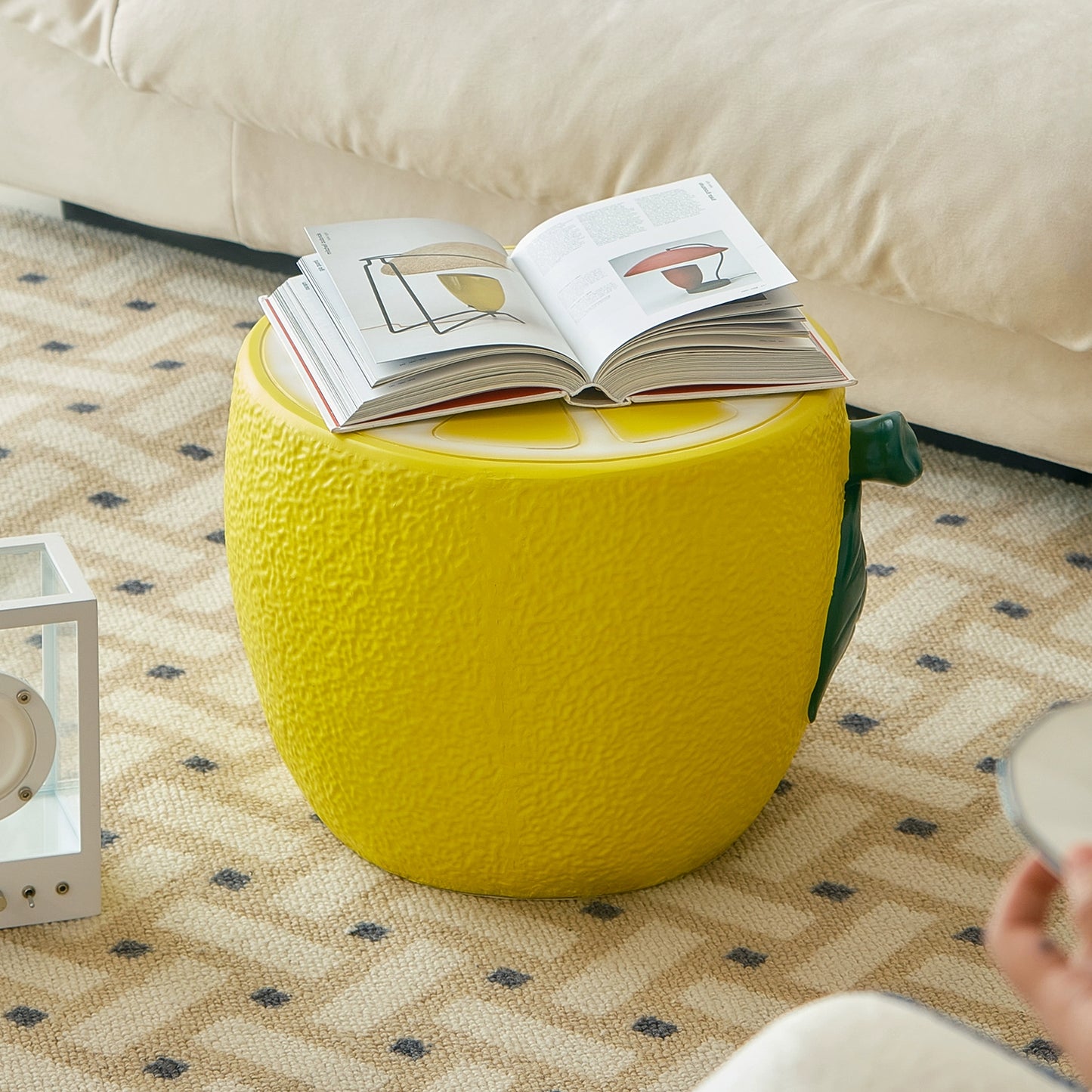 Lemon Hocker Kreativer Designer Niedriger Hocker Schuhwechselhocker Niedlicher kleiner Kinderhocker Internet-Berühmtheit 