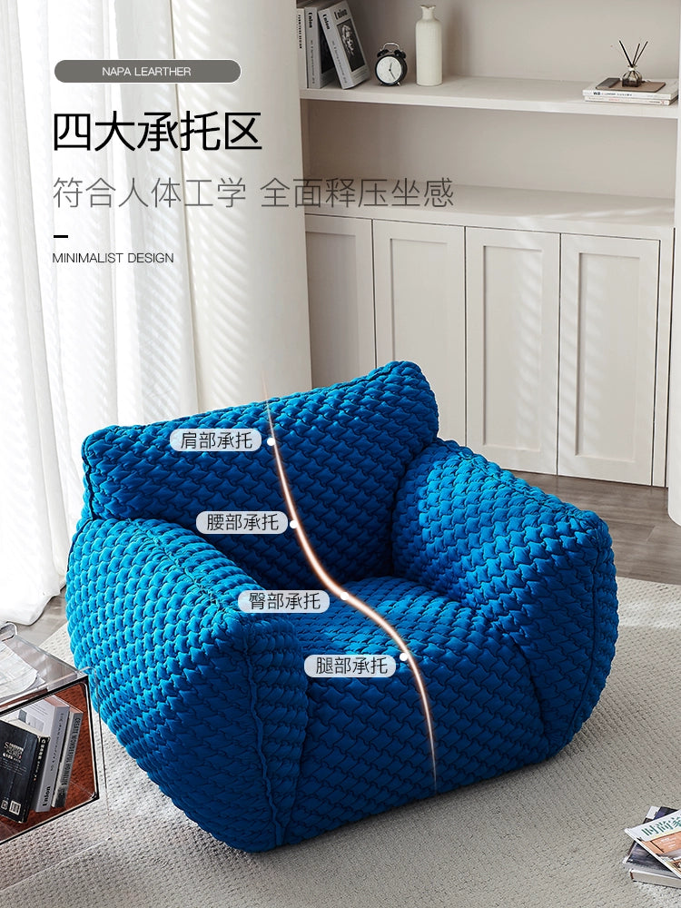 Nordic Designer Blue Fat Sofa Klein Blue Wabi Sabi Internet Celebrities Ins Style Living Room Lazy Single Chair Sofa Chair