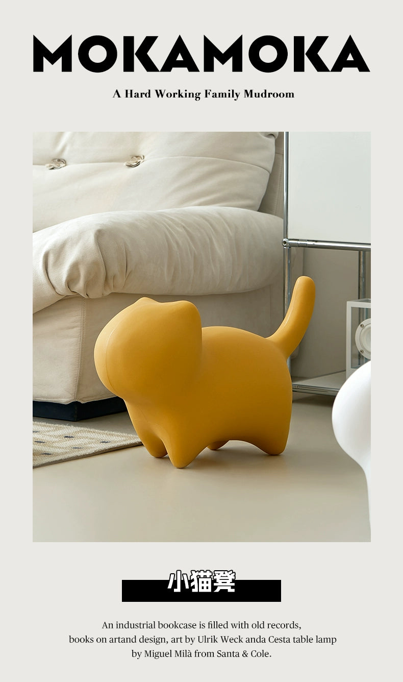 Kätzchen-Schuhhocker, kleiner Hocker für das Kinderzimmer, niedriger Hocker, kreativer, süßer Tierhocker, Wohnzimmer, Internet-Berühmtheit 