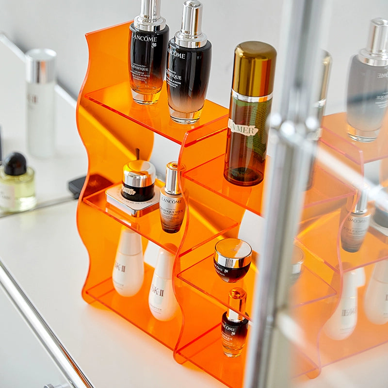 Desktop-Aufbewahrungsregal in transparentem Acrylregal minimalistisches leichtes Luxus-Kosmetik-Präsentationsregal 