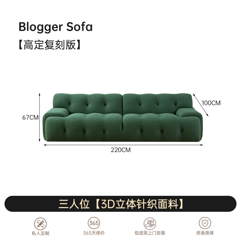 Rochburg Sofa Designer Ins Popular Creative Modern Simple Small Apartment Living Room Straight Biscuit Fabric Sofa