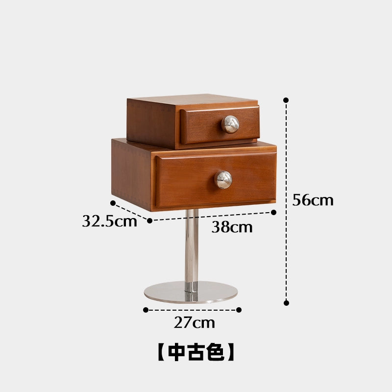 Mokamoa Mittelalterlicher Nachttisch aus Massivholz, Schlafzimmer, Heimaufbewahrung, Seitenschrank, kreativer, hochwertiger nordischer kleiner Schrank 