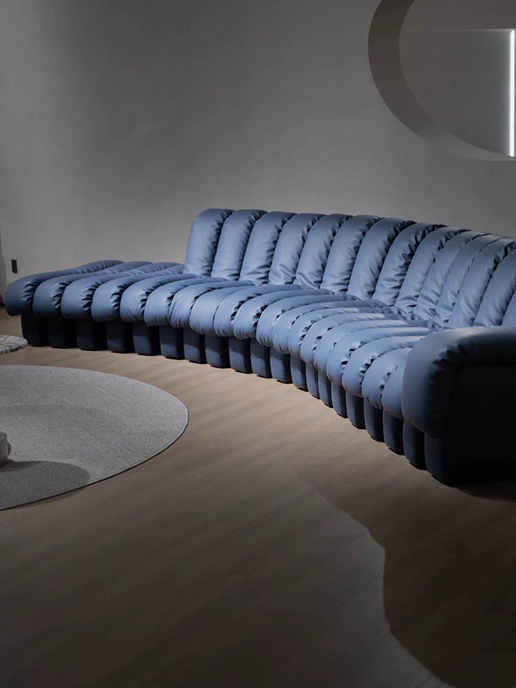 Italian Light Luxury Leather Snake Sofa DS600 Curved Sofa Villa Large Flat Layer Designer Module Combination