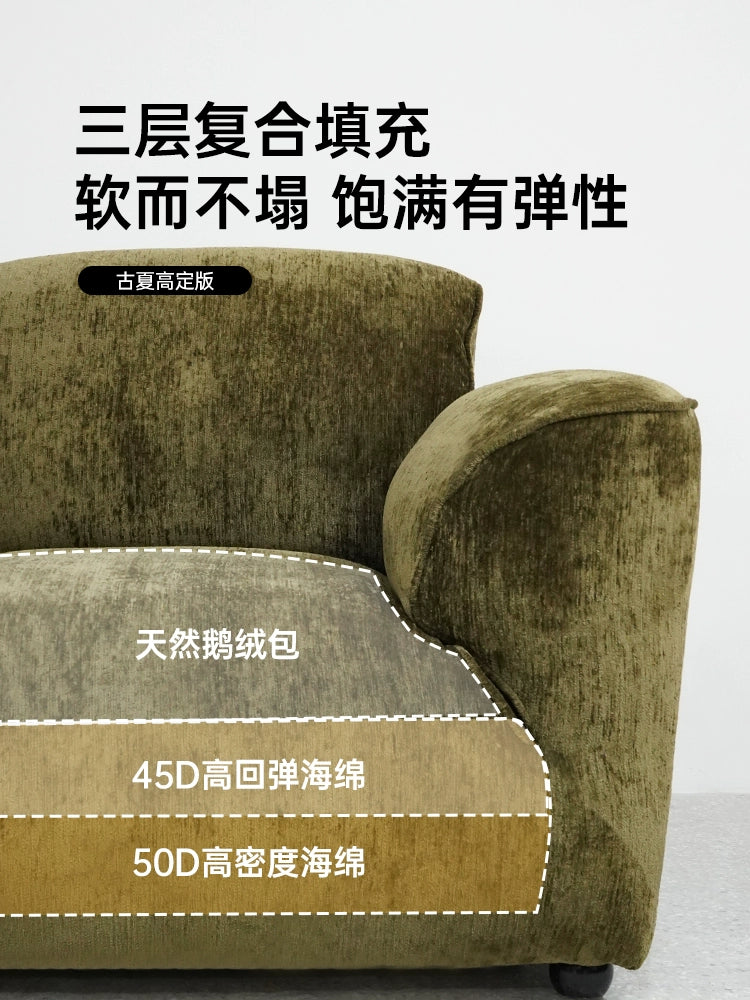 Grande Sofa Living Room Italian Minimalist Three-person Straight Row Adjustable Movable Backrest Dismantling and Washing Fabric Sofa