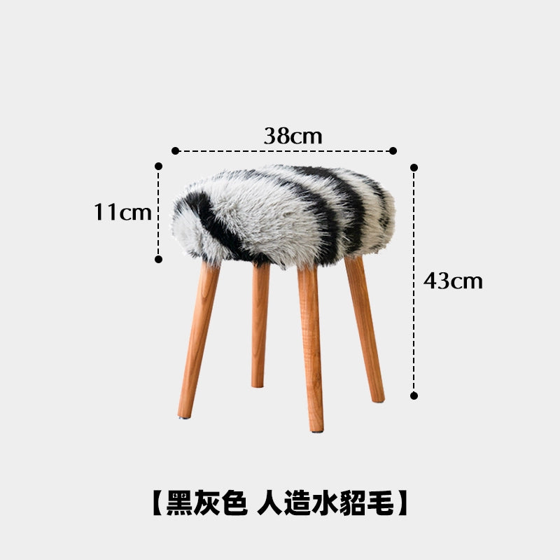 Mittelalterlicher Strandhocker aus Schafwolle, Eingangsbereich, leichter Luxus, hoher Schuhhocker, kreativer Ins Popularhome-Wohnzimmer-niedriger Hocker 