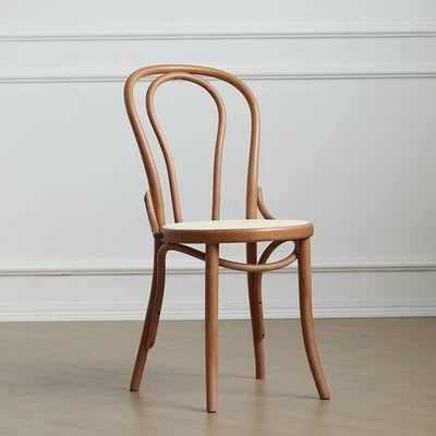 Sonnet Stuhl Nr. 18 Nordic Massivholz Rattan Esszimmerstuhl Home Retro Homestay Cafe Rückenlehne Stuhl 