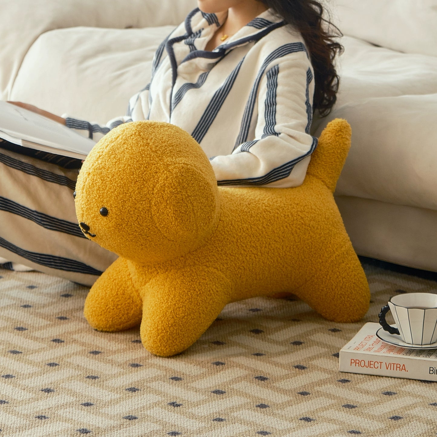 Welpenhocker Haushalt Kinder Niedriger Hocker Niedlich Kreative Ins Beliebte Wohnzimmer Tür Schuhhocker Lammwolle 