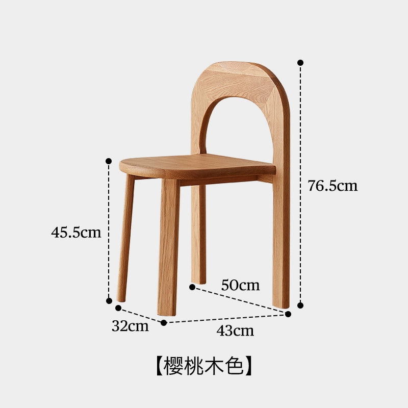 Solid Wood Dining Chair Home Medieval Backrest Stool Wabi Wind Chair Vintage Designer Minimalist