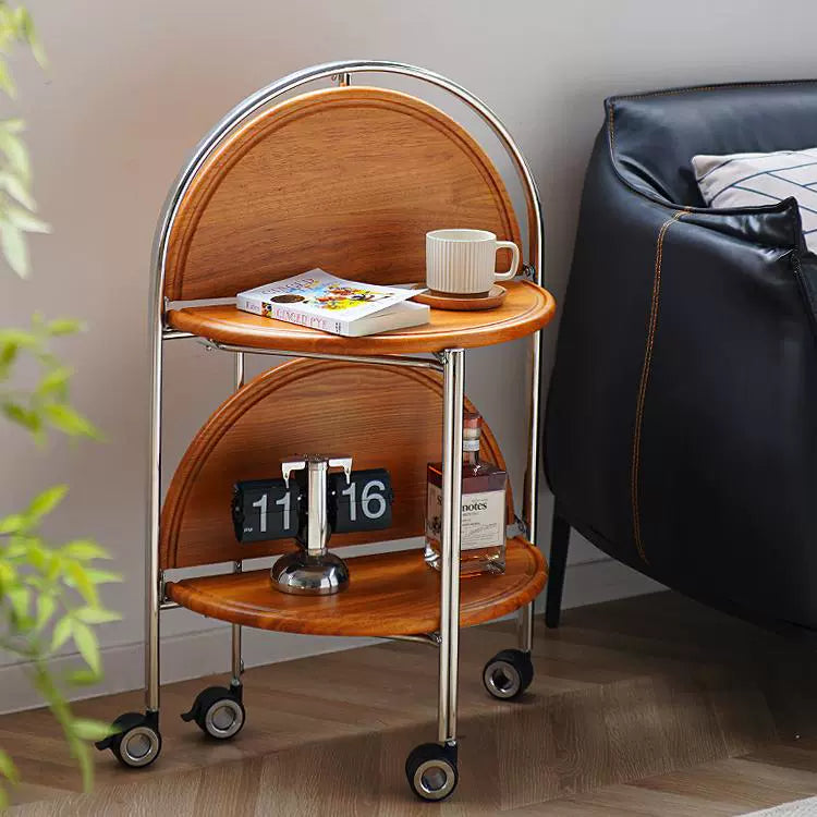 Klappbarer Couchtisch, beweglicher mittelalterlicher Sofa-Seitentisch, paar Massivholzwagen, kleine Wohnung, Nachttisch-Rack 