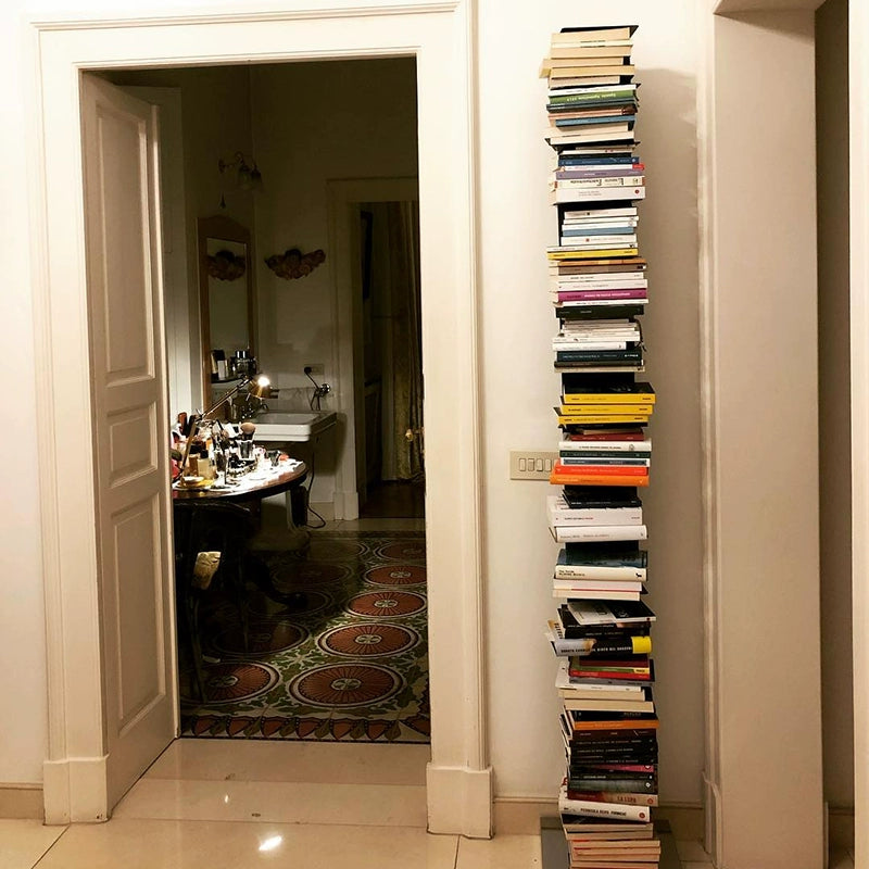 Unsichtbares Bücherregal, vom Boden bis zur Decke, kleines Bücherregal, Wohnzimmer, Arbeitszimmer, Ecke, kreatives Wandregal 