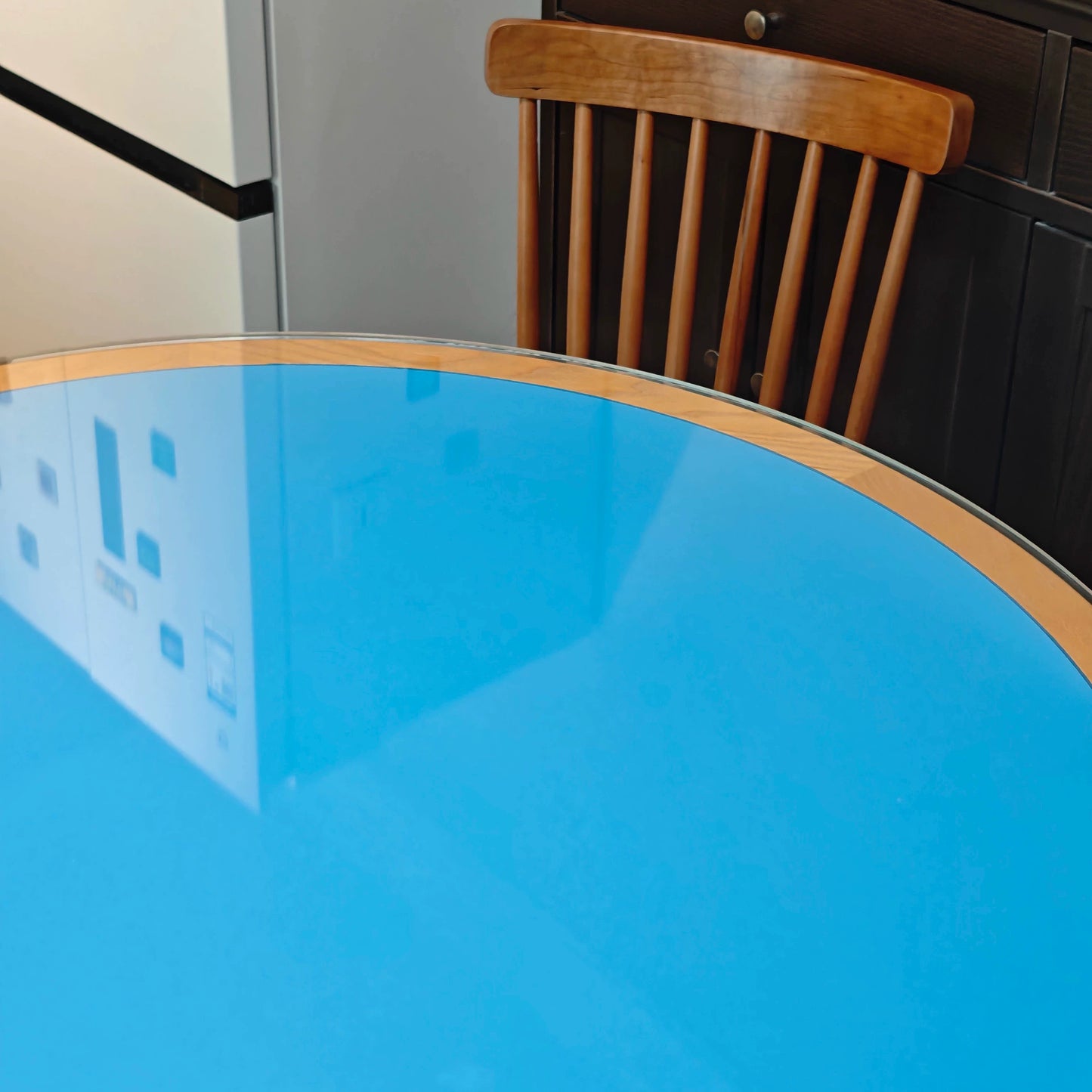 Retro Massivholz Esstisch Einfacher leichter Luxus High-End Runder Tisch Kleine Wohnung Kreativer Esstisch für Cafés 