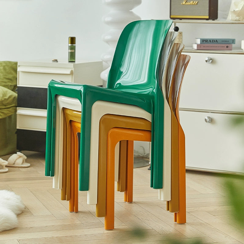 Mittelalterlicher Stuhl aus Kunststoff mit Rückenlehne, stapelbarer Hocker, Ins Popularins, Esszimmerstuhl, einfacher Stuhl für das Arbeitszimmer zu Hause 