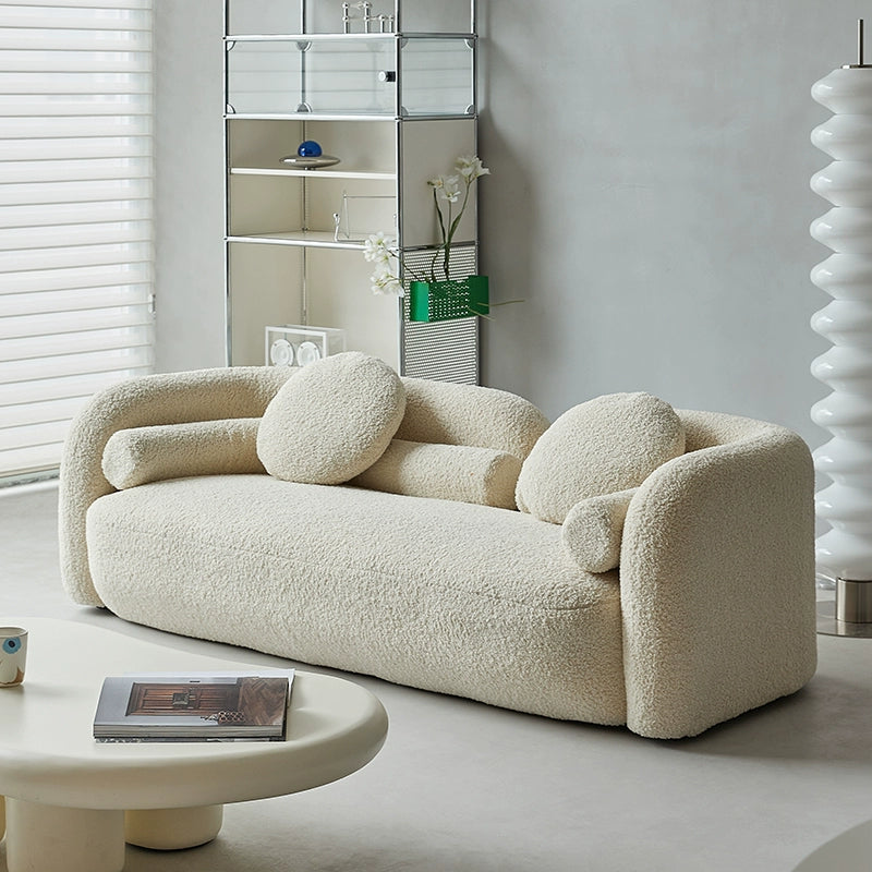 Lamm Fleece Sofa Wohnzimmer Creme Wind Stoff Sofa Kleine Einheit Einfache Ins PopularIns Wind Sofa 