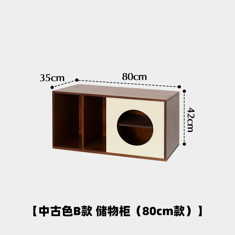 Mittelalterlicher Massivholz-Lagerschrank, Designer, kreativer Sofa-Seitenschrank, Marine-Board, leichter Luxus-Nachttisch 