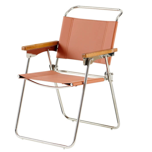 Sattelleder Klappstuhl Nordic Retro Esszimmerstuhl Kleine Wohnung Rückenlehne Sessel Balkon Freizeitstuhl 