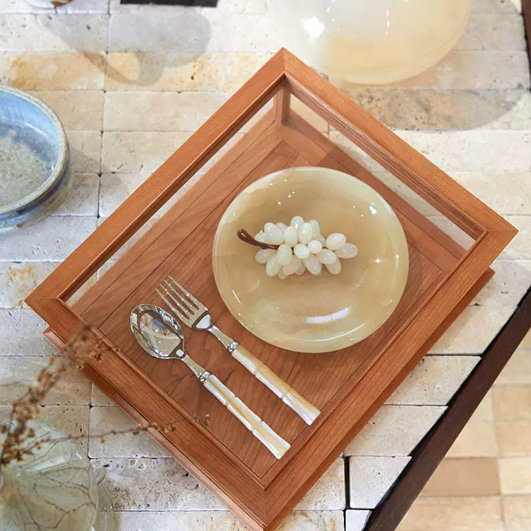 Schreibtisch-Aufbewahrungsbox aus Massivholz, Vitrine für Schmuck, mittelgroß, antik, leicht, luxuriös, Dessert-/Kuchenvitrine 