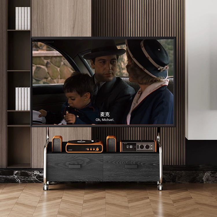 Abnehmbarer TV-Ständer, vom Boden bis zur Decke, nordischer mittelalterlicher Monitor-Universalaufhänger mit Radschloss 