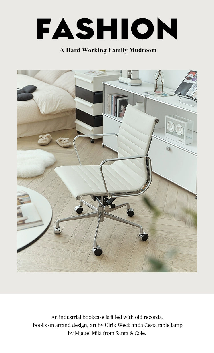 Eames Stuhl Büro Computer Stuhl Rückenlehne Ergonomischer Stuhl Sedentary Comfort Drehstuhl Schwarz und Weiß 