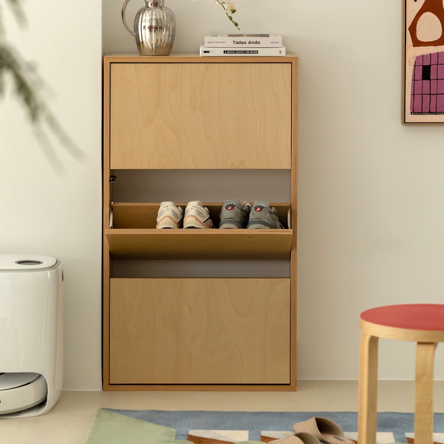 Schmalseitiger Schuhschrank Haushaltstür-Einstiegsschuhschrank aus Massivholz ultradünner minimalistischer Ins Wind antiker Lagerschrank 