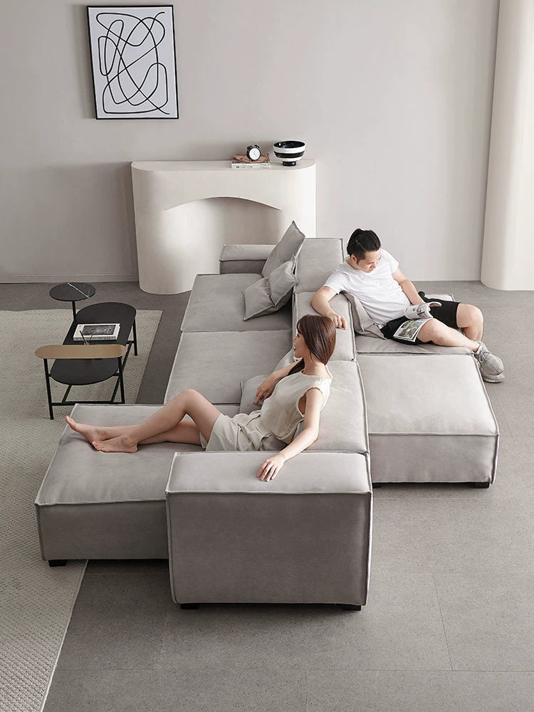 Modern Simple Fabric Tofu Block Sofa Module Italian Light Luxury Living Room Small Apartment Minimalist Straight Corner Combination