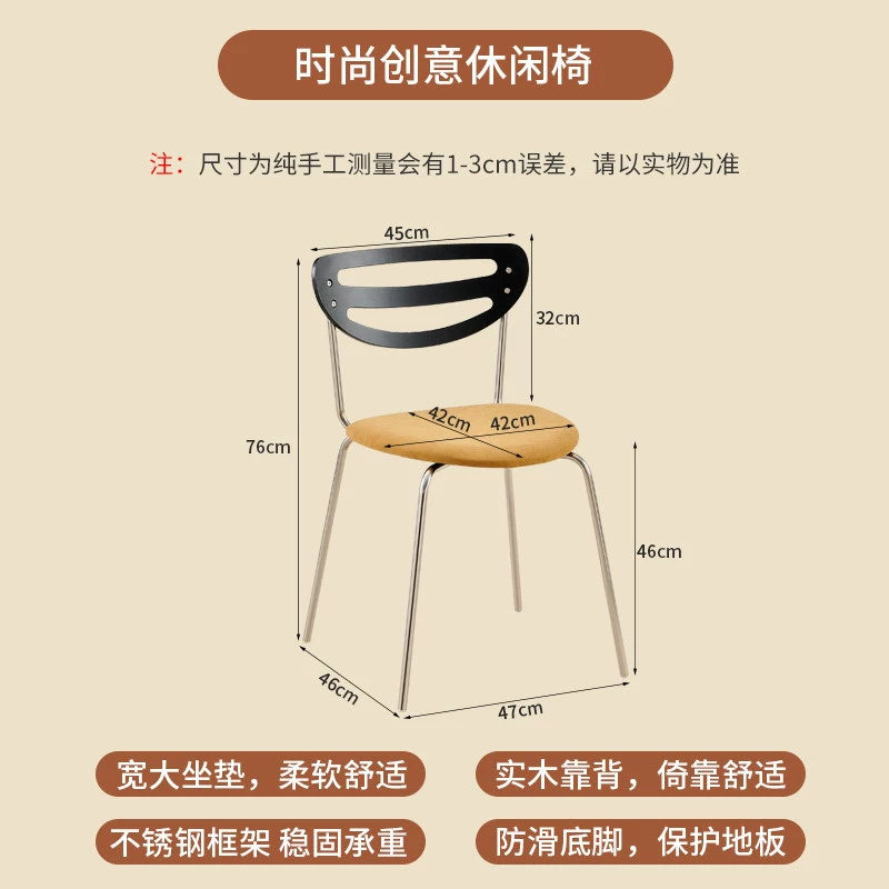 Mittelalterlicher Esszimmerstuhl aus Massivholz, einfacher moderner Heimstuhl, Designer-Restauranthocker, lässiger Rückenlehnenstuhl 