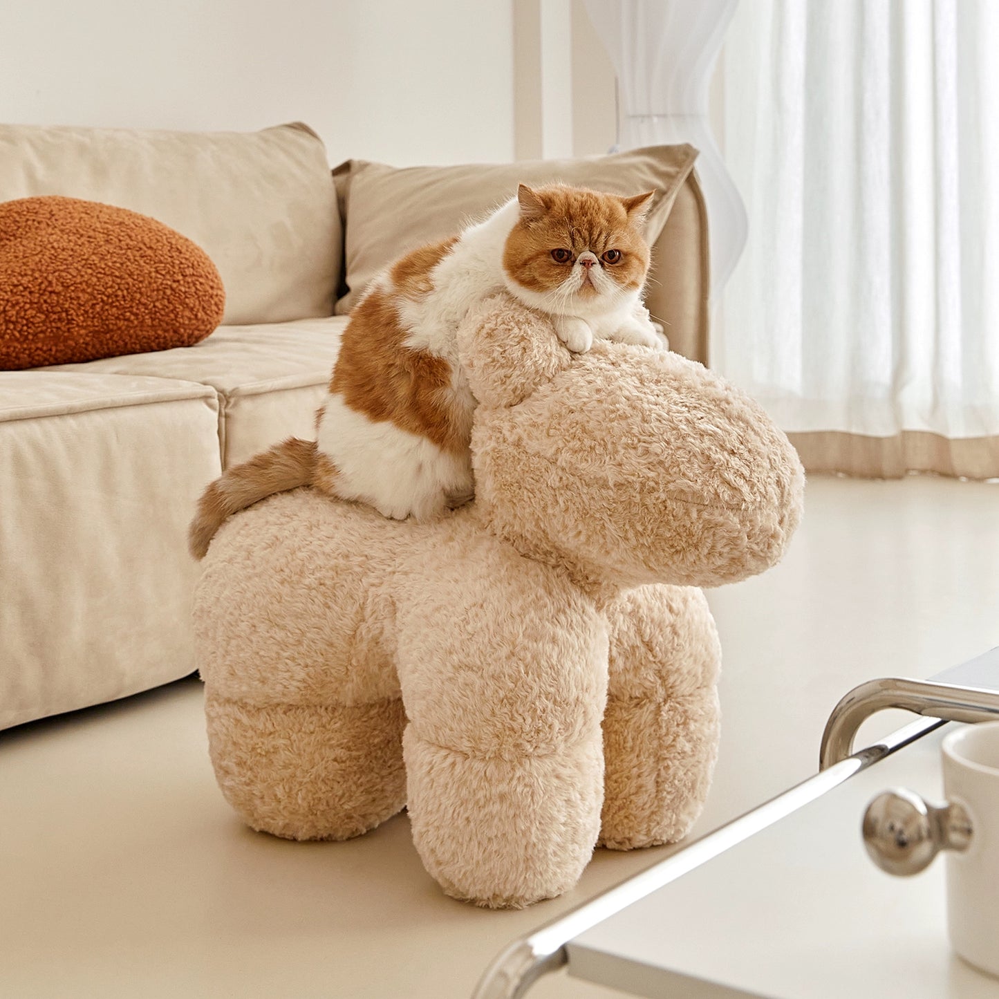 Lammwolle Pony Stuhl Ins PopularStyle Einzelsofa Stuhl Freizeit Niedriger Hocker Haushalt Tier Hocker Ornament 