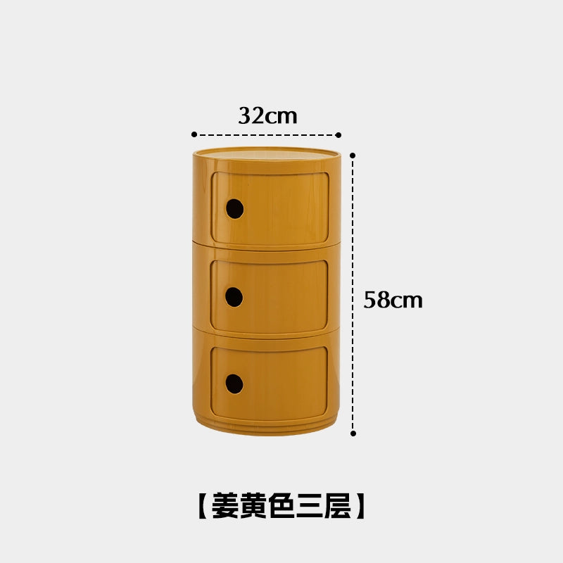 Nachttisch im nordischen Stil Kinderzimmer Kleiner runder Spind Haushaltswohnzimmer Umweltfreundlicher Kunststoffschrank Nachttisch 