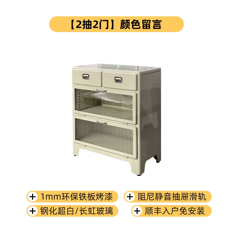 Umweltfreundliche glas Japanischen eisen schrank retro Ins PopularNordic hause schmiedeeisen metall dining side schrank figur locker 