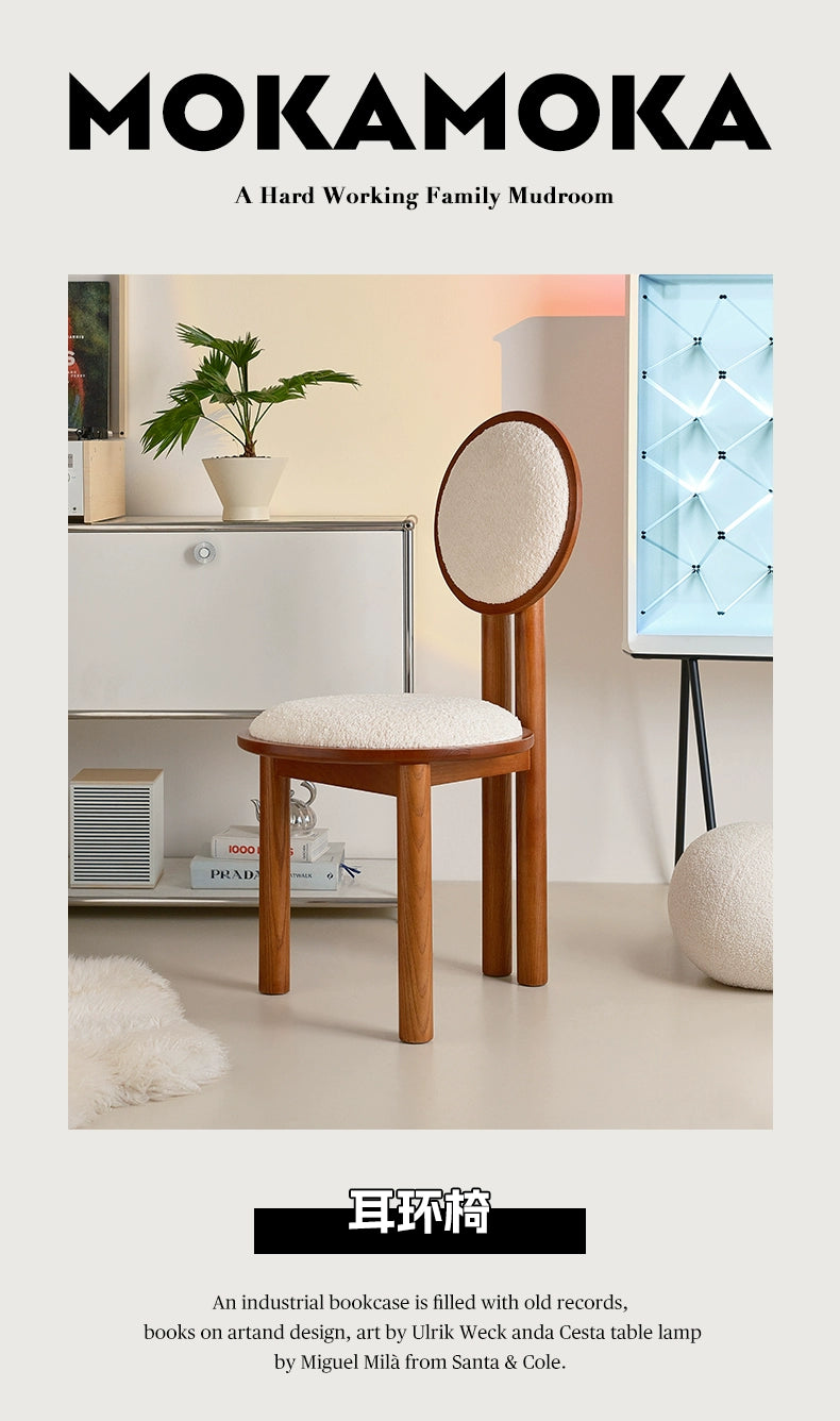 Ohrringstuhl Französischer Retro-Esszimmerstuhl aus massivem Holz, Designer-Künstlerstuhl, Home Soft Bag Dressing Hocker 