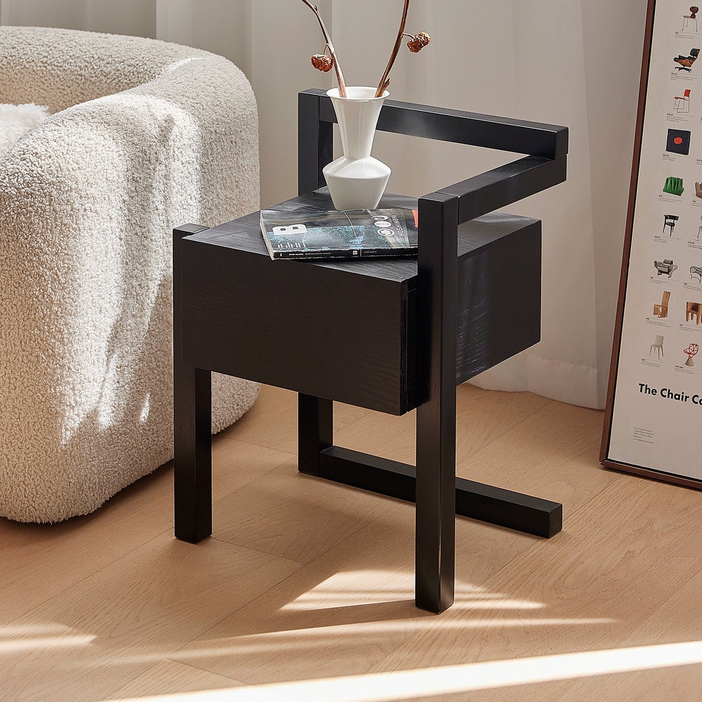 Massivholz mittelalterlichen Nachttisch einfache kreative Designer Sofa Seite Schrank Haushalt Ins Popularstorage Rand 