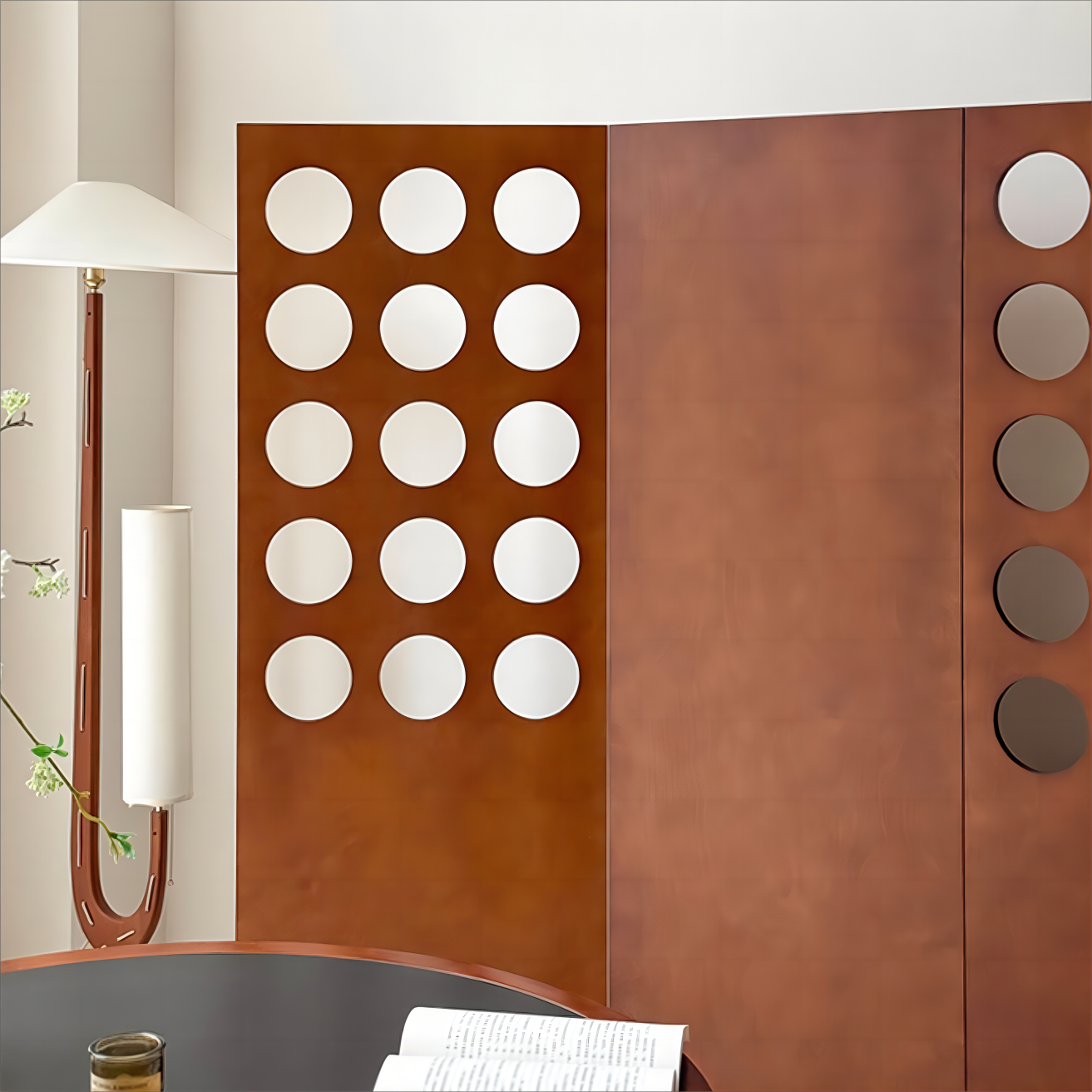 Mittelalterlicher Massivholz-Bildschirm Französisch Retro Partition Baffle Wohnzimmer Faltbarer Mobiler Block Wabi-Sabi Wind 