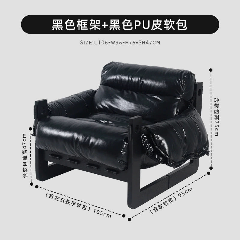 Einzelsofastuhl High-End-Freizeitliege Wohnzimmer Home Mittelalterlicher Designer Lazy Single Chair 