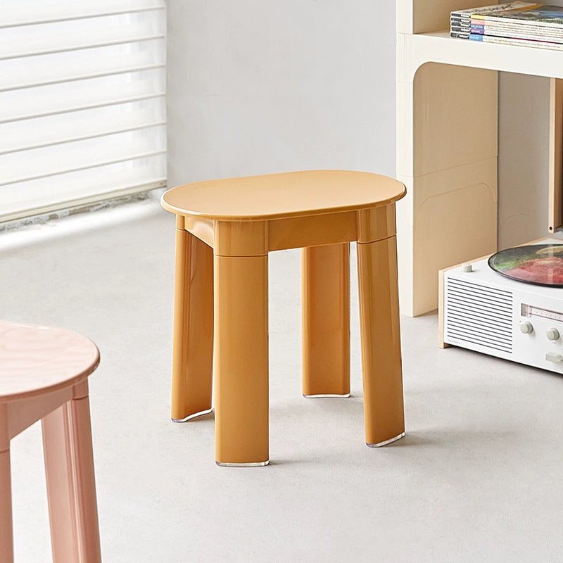 Mittelalterlicher niedriger Hocker, kleiner Plastikhocker für die Wohnung, verdickter Ins Popularround-Hocker, einfacher Ankleidehocker 