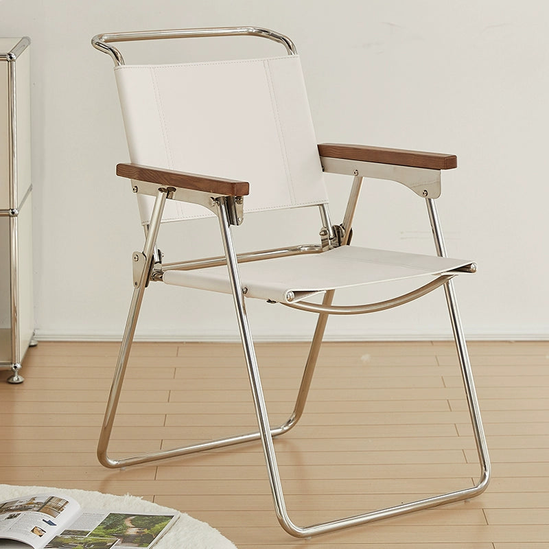 Sattelleder Klappstuhl Nordic Retro Esszimmerstuhl Kleine Wohnung Rückenlehne Sessel Balkon Freizeitstuhl 
