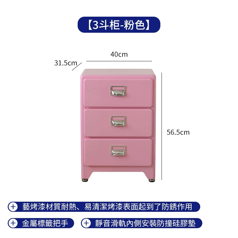 Metallschubladen, Kommodenschränke, Schlafzimmer an der Wand, Nachttische, mittelalterlicher Industriestil, Wohnzimmeraufbewahrung 