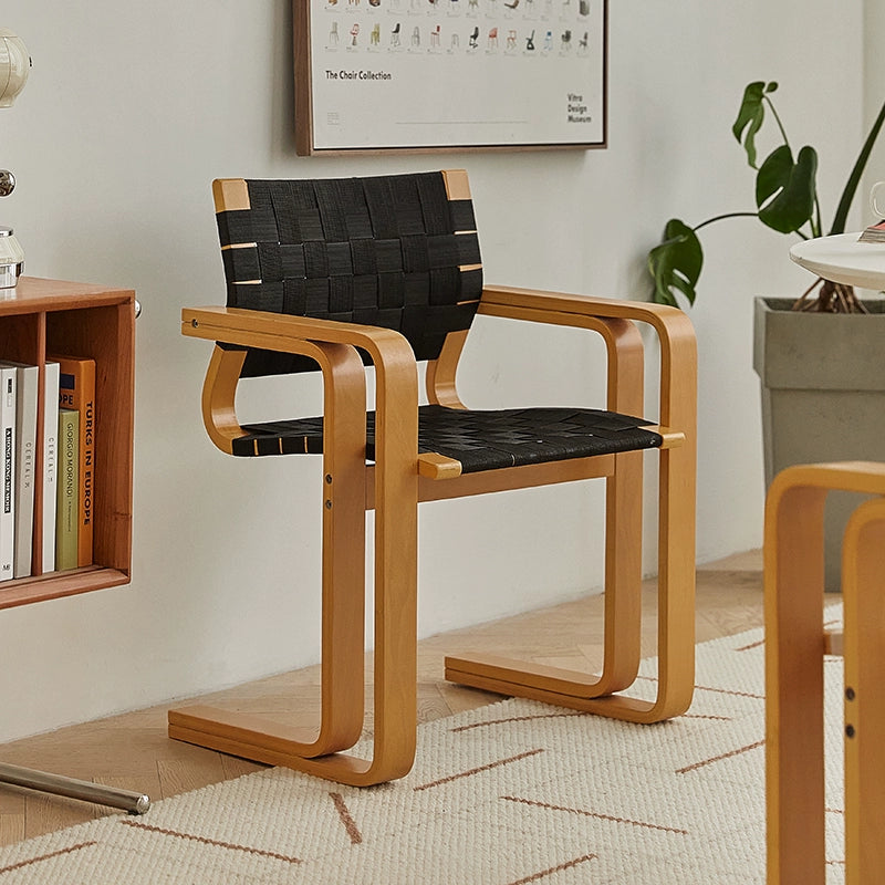 Mittelalterlicher Stuhl aus gewebtem Massivholz Ins Popularins Stil Designer Esszimmerstuhl einfacher High-Sense-Computerstuhl 